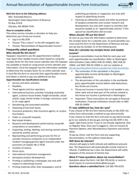 Form 40 2433 Annual Reconciliation of Apportionable Income - Washington, Page 2