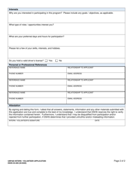 DSHS Form 03-509 Dshs Unpaid Intern / Volunteer Application - Washington, Page 2