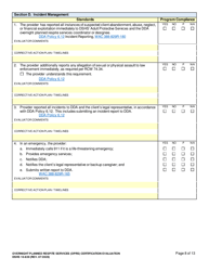 DSHS Form 10-639 Overnight Planned Respite Services (Oprs) Certification Evaluation - Washington, Page 8