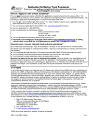 DSHS Form 14-001 Application for Cash or Food Assistance - Washington