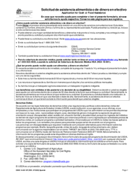 DSHS Formulario 14-001 Solicitud De Asistencia Alimenticia O De Dinero En Efectivo - Washington (Spanish)