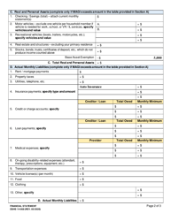 DSHS Form 14-068 Financial Statement - Washington, Page 2