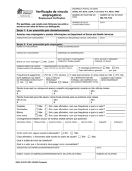 Document preview: DSHS Form 14-252 Employment Verification - Washington (Portuguese)