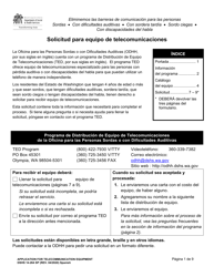 Document preview: DSHS Formulario 14-264 Solicitud Para Equipo De Telecomunicaciones - Washington (Spanish)