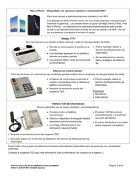 DSHS Formulario 14-264 Solicitud Para Equipo De Telecomunicaciones - Washington (Spanish), Page 5