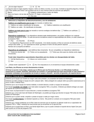 DSHS Formulario 14-264 Solicitud Para Equipo De Telecomunicaciones - Washington (Spanish), Page 8