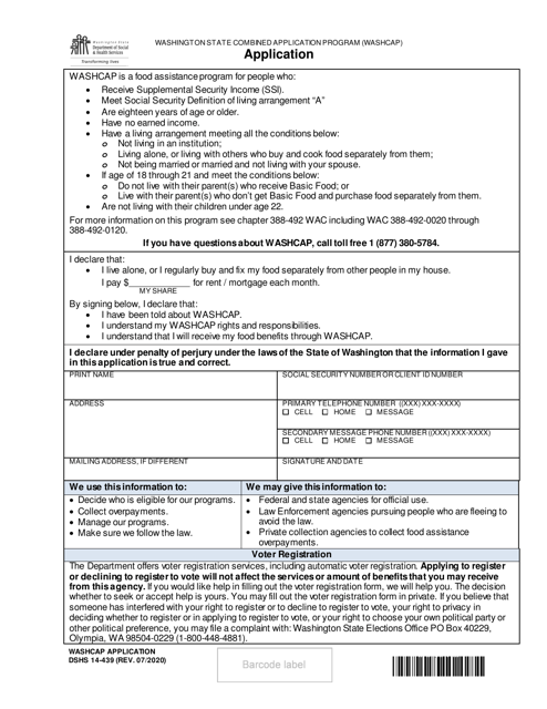 DSHS Form 14-439  Printable Pdf