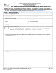 Document preview: DSHS Form 14-551 Afh State Civil Penalty Reinvestment Program Grant Application - Washington