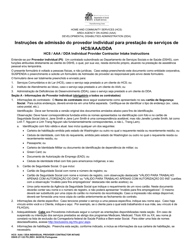 DSHS Form 27-122 Hcs / Aaa / Dda Individual Provider Contractor Intake - Washington (Portuguese)