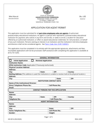 Form HE-0014 Application for Agent Permit - Tennessee