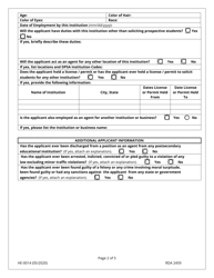 Form HE-0014 Application for Agent Permit - Tennessee, Page 2