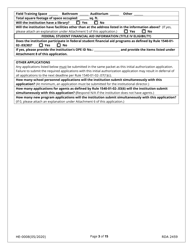 Form HE-0008 Application for Initial Authorization of a Postsecondary Educational Institution - Tennessee, Page 3