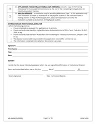 Form HE-0008 Application for Initial Authorization of a Postsecondary Educational Institution - Tennessee, Page 8