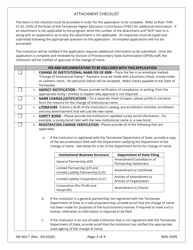 Form HE-0017 Application for Change of Institutional Name - Tennessee, Page 3