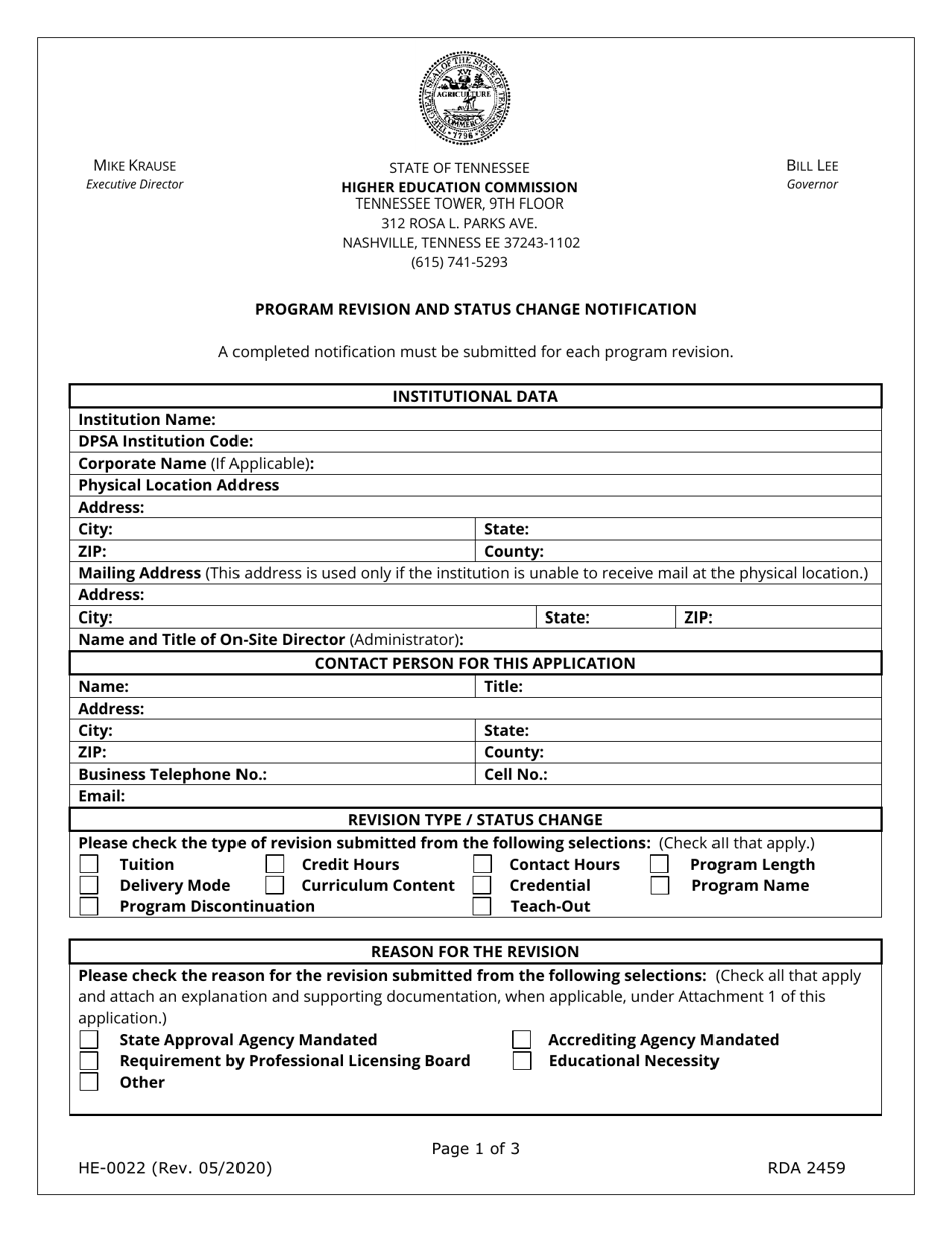 Form HE-0022 - Fill Out, Sign Online and Download Fillable PDF ...