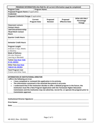 Form HE-0022 Program Revision and Status Change Notification - Tennessee, Page 2