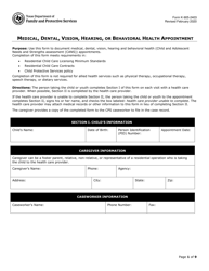 Form K-905-2403 Medical, Dental, Vision, Hearing, or Behavioral Health Appointment - Texas
