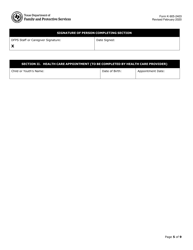 Form K-905-2403 Medical, Dental, Vision, Hearing, or Behavioral Health Appointment - Texas, Page 5