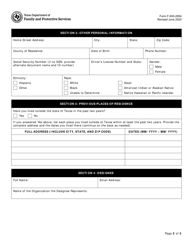 Form F-500-2854 Request for Central Registry and Criminal History Background Checks - Texas, Page 2