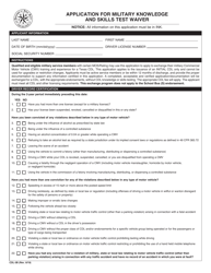 Form CDL-3B Application for Military Knowledge and Skills Test Waiver - Texas