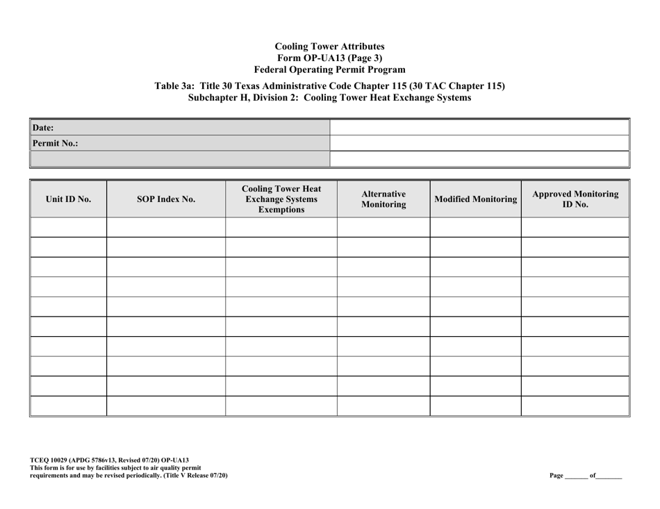 Form OP-UA13 (TCEQ-10029) Cooling Tower Attributes - Texas, Page 10