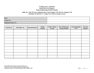 Form OP-UA13 (TCEQ-10029) Cooling Tower Attributes - Texas, Page 11