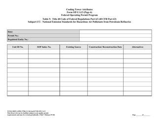 Form OP-UA13 (TCEQ-10029) Cooling Tower Attributes - Texas, Page 13