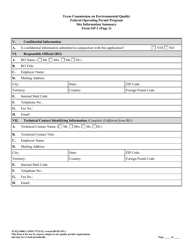 Form OP-1 (TCEQ-10002) Site Information Summary - Texas, Page 13