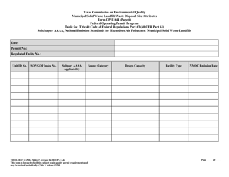 Form TCEQ-10227 (OP-UA44) Municipal Solid Waste Landfill/Waste Disposal Site Attributes - Texas, Page 19