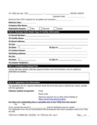 Form TCEQ-20008 Application to Claim a Permit by Rule for a Special Collection Route - Texas, Page 3