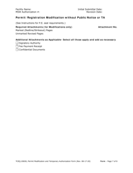 Form TCEQ-20650 Permit/Registration Modification and Temporary Authorization Application Form for an Msw Facility - Texas, Page 7