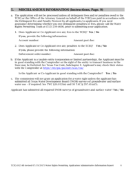 Form TCEQ-10214B Tceq Water Rights Permitting Application, Administrative Checklist - Texas, Page 6