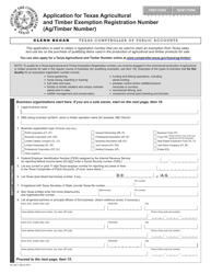 Form AP-228 Application for Texas Agricultural and Timber Exemption Registration Number (Ag/Timber Number) - Texas
