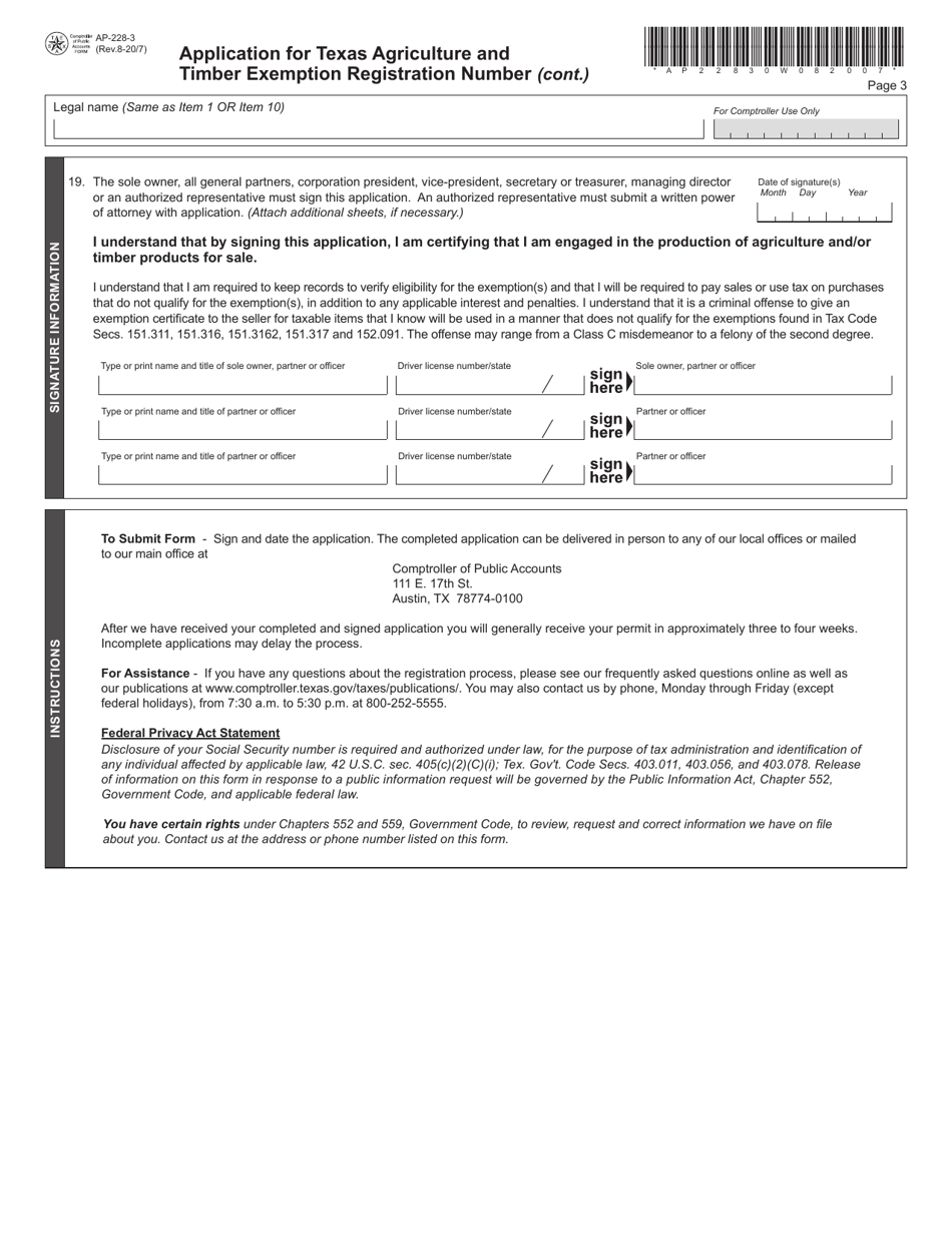 Form Ap 228 Fill Out Sign Online And Download Fillable Pdf Texas Templateroller 2110