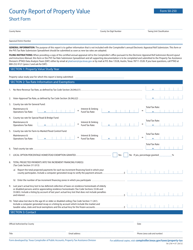 Document preview: Form 50-250 County Report of Property Value - Short Form - Texas