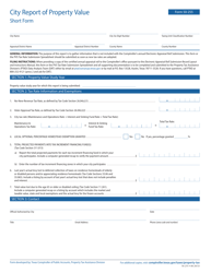 Document preview: Form 50-255 City Report of Property Value - Short Form - Texas