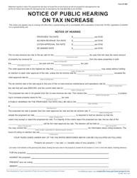 Document preview: Form 50-880 Notice of Public Hearing on Tax Increase - Texas