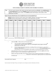 Form 1A007-NE Noncustodial Parent&#039;s Certification of Direct Payments - Texas, Page 2