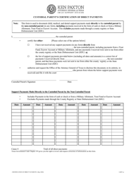 Form 1A007-CE Custodial Parent&#039;s Certification of Direct Payments - Texas, Page 2