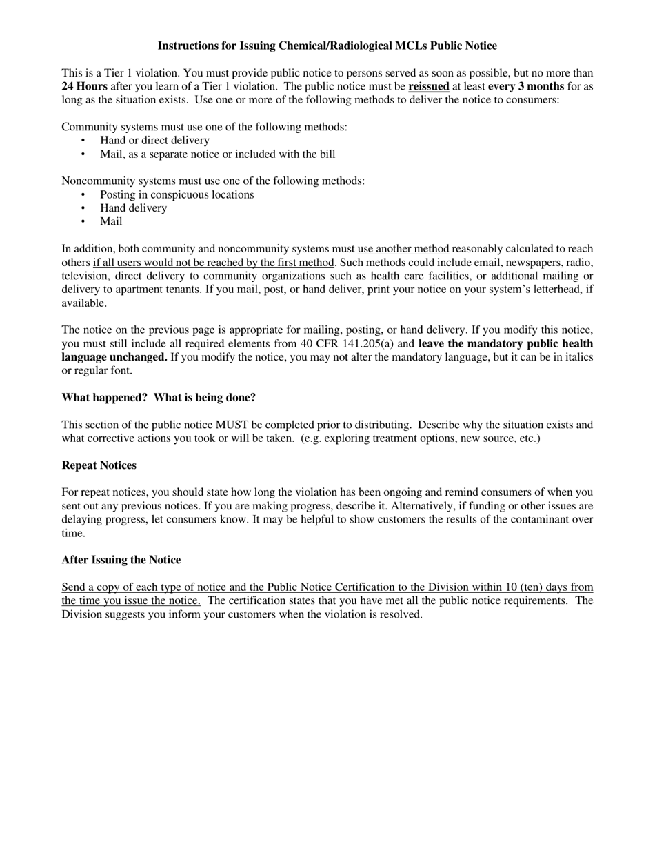 Chemical / Radiological Mcls Public Notice - Vermont, Page 3