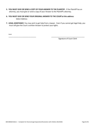 Form 400-00836 WITH CHILDREN Complaint for Divorce/Legal Separation/Dissolution With Children - Vermont, Page 2