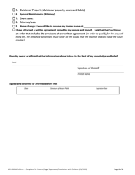 Form 400-00836 WITH CHILDREN Complaint for Divorce/Legal Separation/Dissolution With Children - Vermont, Page 6