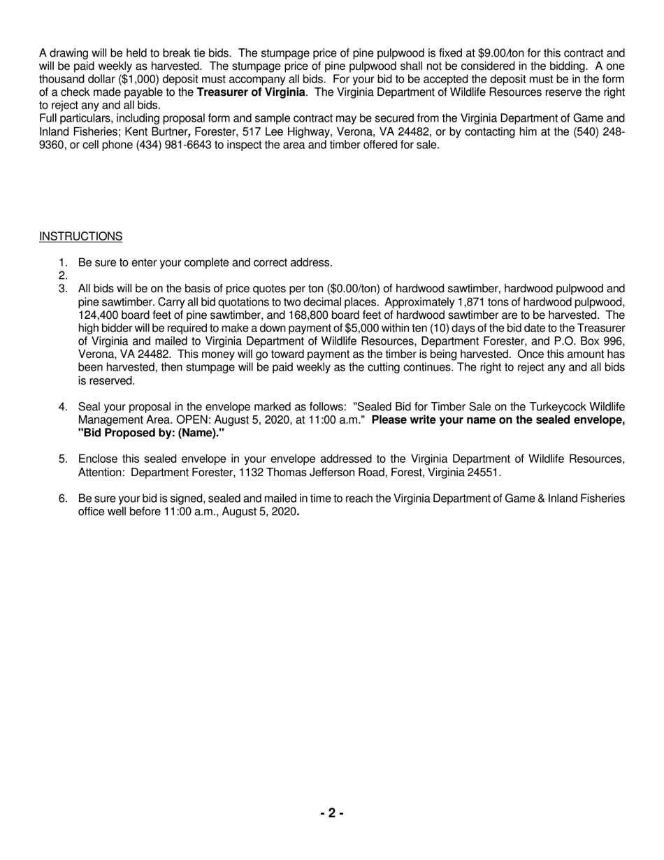 Turkeycock Wildlife Management Area Notice of Timber Sale - Virginia, Page 2