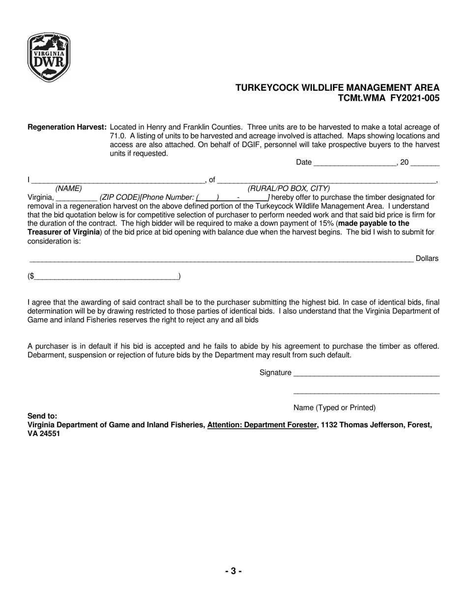 Turkeycock Wildlife Management Area Notice of Timber Sale - Virginia, Page 3