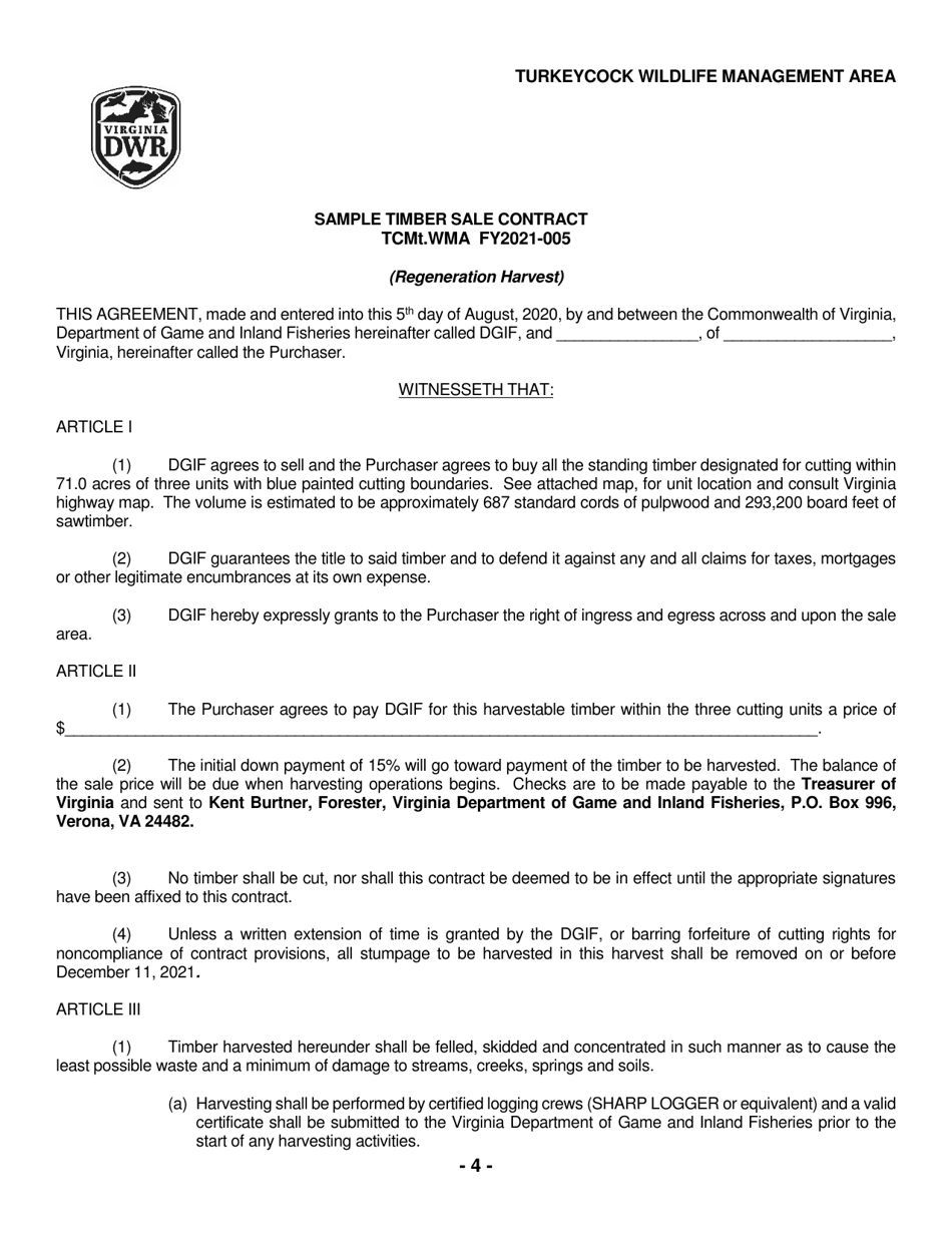 Turkeycock Wildlife Management Area Notice of Timber Sale - Virginia, Page 4