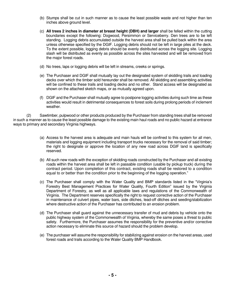 Turkeycock Wildlife Management Area Notice of Timber Sale - Virginia, Page 5