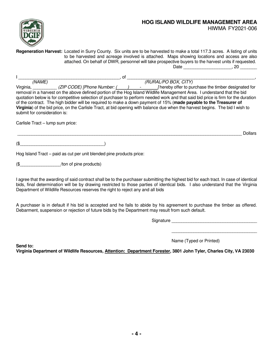 Hog Island Wildlife Management Area Notice of Timber Sale - Virginia, Page 4