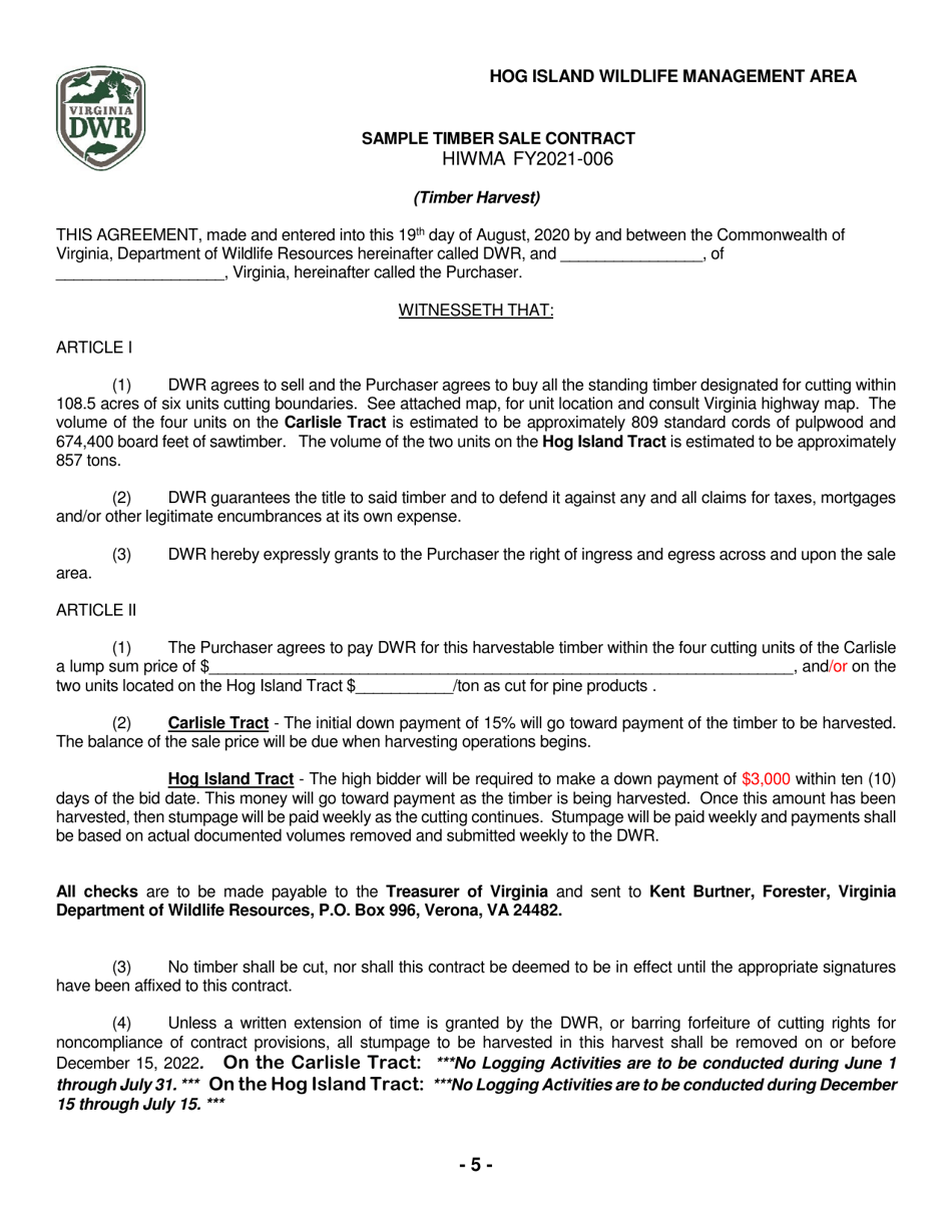Hog Island Wildlife Management Area Notice of Timber Sale - Virginia, Page 5