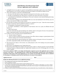 Small Business Investment Grant Fund Investor Application and Certification - Virginia, Page 2