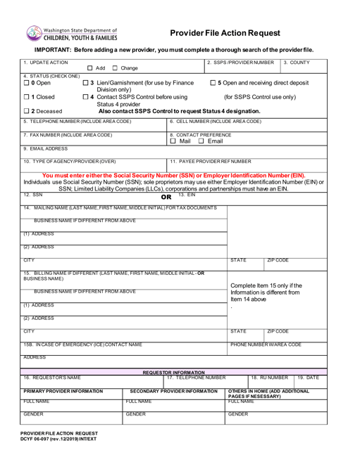 DCYF Form 06-097  Printable Pdf